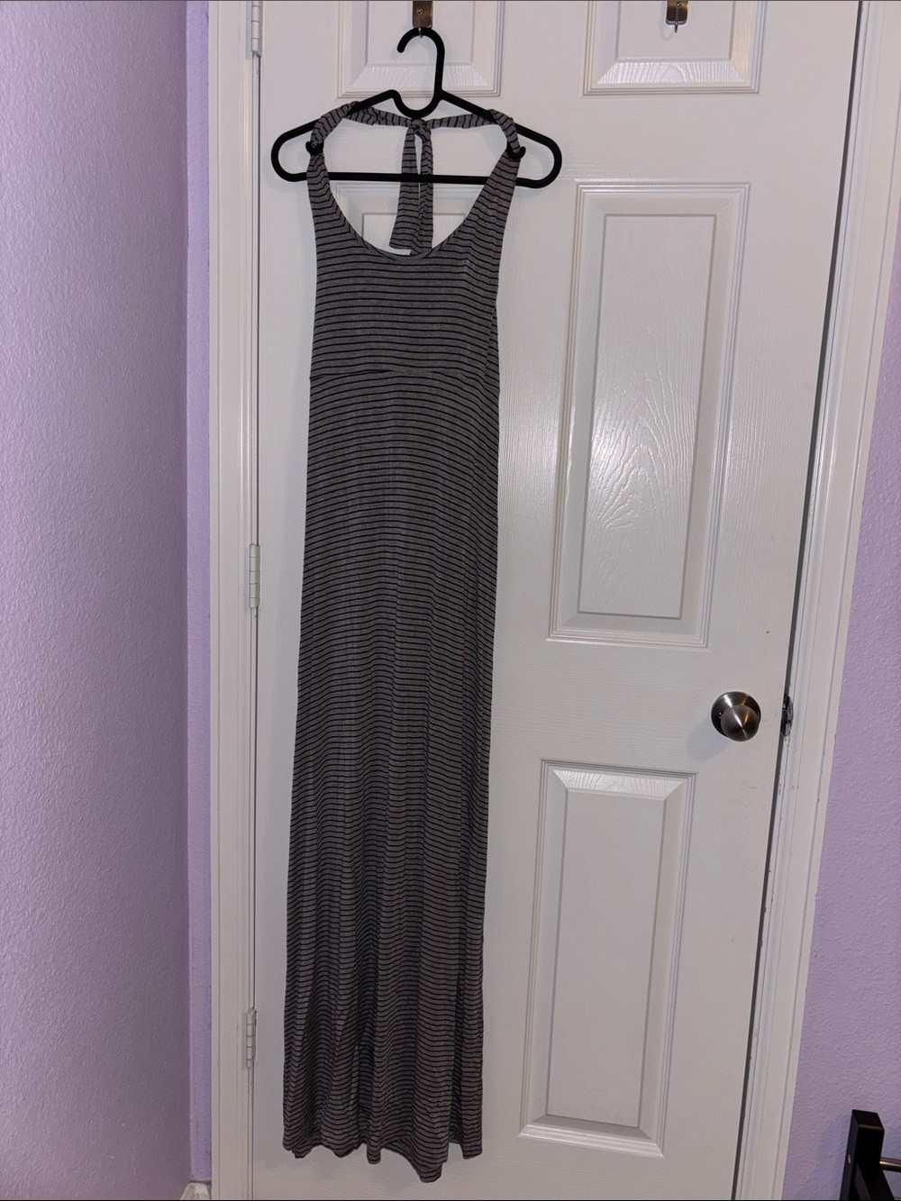 GAP Striped Racerback Maxi Dress - Black & Gray
